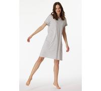 Schiesser Damen Nachthemd Kurzarm weiche Baumwolle Bigshirt mit Taschen - Nightwear, Silbergrau-Mel._181251, 36