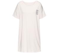 Sleepshirt S.OLIVER, Damen, Gr. 40/42, N-Gr, rosa (rose), Single Jersey, Obermaterial: 50% Baumwolle, 50% Viskose, bedruckt, loose fit mini, Rundhals, abgesteppte Kante, Kleider Sleepshirt, in Mini-Lä