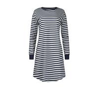 Sleepshirt SKINY "Night In Mix & Match", Damen, Gr. 36, N-Gr, navyblazer stripes, Single Jersey, Obermaterial: 95% Baumwolle, 5% Elasthan, gestreift, bequem kniefrei, Rundhals, Kleider Sleepshirt, mit