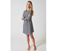 Sleepshirt SKINY "Night In Mix & Match", Damen, Gr. 38, N-Gr, Langarm, Single Jersey, navyblazer stripes, Single Jersey, Obermaterial: 95% Baumwolle, 5% Elasthan, gestreift, bequem kniefrei, Rundhals,