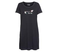 Sleepshirt VIVANCE DREAMS, Damen, Gr. 36/38, N-Gr, schwarz, Single Jersey, Obermaterial: 50% Baumwolle, 50% Viskose, unifarben, bequem kurz, Rundhals, Kleider Sleepshirt (92827322-36) schwarz