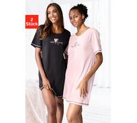 VIVANCE DREAMS Damen Sleepshirt schwarz, schwarz-weiß kariert, rosa, rosa-schwarz kariert Gr.40/42