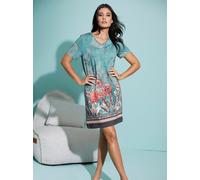 Sleepshirt WÄSCHEPUR "Sleepshirt", Damen, Gr. 48/50, Normalgrößen, grün (salbei, bedruckt), 95% Viskose, 5% Elasthan, bedruckt, gemustert, Kleider Sleepshirt (45274869-48) salbei, bedruckt