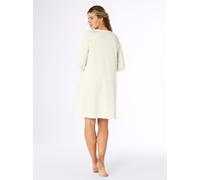 Sleepshirt WÄSCHEPUR "Sleepshirts", Damen, Gr. 44/46, Normalgrößen, beige (ecru, apfel), 100% Baumwolle, bedruckt, gemustert, mehrfarbig, Kleider Sleepshirt (26045738-44) ecru, apfel