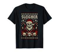 Sleigher Hässlicher Strickpullover mit Weihnachtsmotiv, Totenkopf T-Shirt