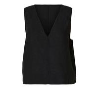 Selected Femme Regular Fit Blusentop aus reinem Leinen Modell 'FLINNA' in Black, Größe 40