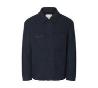 SELECTED HOMME Regular Fit Wolljacke mit Umlegekragen Modell 'MITCH' in Marine Melange, Größe L