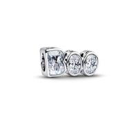 Slide-Charm Boo aus 925er Silber, Emaille, Zirkonia