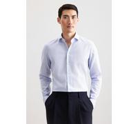 Businesshemd SEIDENSTICKER "Schwarze Rose", Herren, Gr. XL (44), normale Ärmellängen, mittelblau, 100% Baumwolle, bedruckt, slim fit, 2-Knopf-Manschette, Hemden, Slim 1/1 Kentkragen Druck (11156600-44