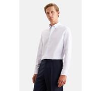 Businesshemd SEIDENSTICKER "Schwarze Rose", Herren, Gr. L (41), normale Ärmellängen, weiß (blau), 100% Baumwolle, kariert, slim fit, 2-Knopf-Manschette, Hemden, Slim 1/1 Button-Down-Kragen Karo (78556