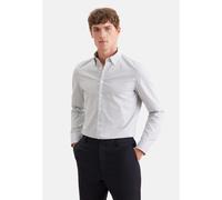 Businesshemd SEIDENSTICKER "Schwarze Rose", Herren, Gr. L (42), normale Ärmellängen, weiß (dunkelgrün), 100% Baumwolle, kariert, slim fit, 2-Knopf-Manschette, Hemden, Slim 1/1 Button-Down-Kragen Karo 