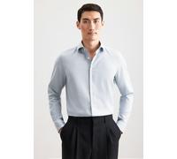 Businesshemd SEIDENSTICKER "Schwarze Rose", Herren, Gr. L (42), normale Ärmellängen, grün, 100% Baumwolle, Strukturmuster, gemustert, slim fit, 2-Knopf-Manschette, Hemden, Slim 1/1 Kentkragen Struktur