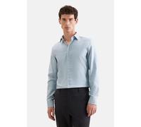 Businesshemd SEIDENSTICKER "Schwarze Rose", Herren, Gr. S (38), normale Ärmellängen, blau (grün), 100% Baumwolle, Strukturmuster, slim fit, 2-Knopf-Manschette, Hemden, Slim 1/1 Kentkragen Struktur (86