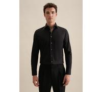 Seidensticker Business Hemd Herren Slim Fit Baumwolle schwarz, 37