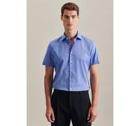 Businesshemd SEIDENSTICKER "Slim", Herren, Gr. S (38), normale Ärmellängen, blau (mittelblau), 100% Baumwolle, unifarben, slim fit, gerader Abschluss, Hemden, Slim 1/2 Kentkragen Uni (20373163-38) mit