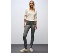 Lederimitathose STREET ONE, Damen, Gr. 42, Länge 30, balsam grün, Stoff, 79% Viskose, 18% Nylon, 3% Elasthan, unifarben, comfort fit normal, Hosen, mit Coating (92981606-42) balsam grün
