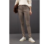 Stoffhose STREET ONE "Style York", Damen, Gr. 46, Länge 32, silk braun, Web, Obermaterial: 79% Viskose, 18% Nylon, 3% Elasthan, unifarben, regular fit lang, Hosen, mit Taschen (32919931-46) silk braun