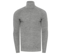 Rollkragenpullover RUSTY NEAL, Herren, Gr. M, grau (hellgrau), 82% Polyacryl, 10% Polyamid, 8% Elasthan, unifarben, normal, hoch geschlossener Ausschnitt, Pullover Rollkragenpullover, mit stilvollem H