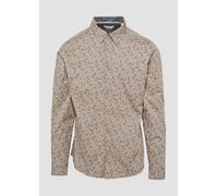 s.Oliver Slim Fit: Gemustertes Popeline-Hemd mit Kentkragen