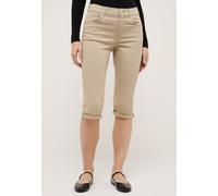 Slim-fit-Jeans ANGELS "CAPRI TURN UP", Damen, Gr. 46, N-Gr, sand used, Denim/Jeans, Obermaterial: 89% Baumwolle, 8% Polyester, 3% Elasthan, unifarben, slim fit kniebedeckend, Jeans Slim-fit-Jeans, im