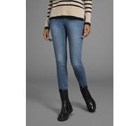 Slim-fit-Jeans ARIZONA "Bund mit seitlichem Gummizugeinsatz", Damen, Gr. 46, N-Gr, blau (blau used), Denim/Jeans, Obermaterial: 98% Baumwolle, 2% Elasthan, Basic, slim fit lang, Jeans Slim-fit-Jeans, 