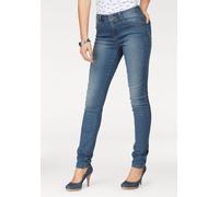 Slim-fit-Jeans ARIZONA "Curve-Collection", Damen, Gr. 42, N-Gr, blau (blau used), Jeans, Obermaterial: 99% Baumwolle, 1% Elasthan, Basic, schmal lang, Jeans Slim-fit-Jeans, hohe Leibhöhe, Five-Pocket-