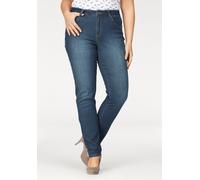 Slim-fit-Jeans ARIZONA "Curve-Collection", Damen, Gr. 50, N-Gr, blau (dunkel blau us), Jeans, Obermaterial: 99% Baumwolle, 1% Elasthan, Basic, schmal lang, Jeans Slim-fit-Jeans, hohe Leibhöhe, Five-Po