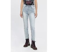 Slim-fit-Jeans ARIZONA "Shaping", Damen, Gr. 20, K + L Gr, blau (bleached), Jeans, Obermaterial: 79% Baumwolle, 19% Polyester, 2% Elasthan, Basic, sehr schmal lang, Jeans Slim-fit-Jeans, enge Passform