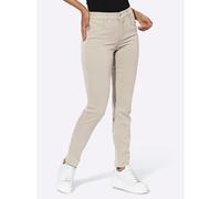 Slim-fit-Jeans ASCARI, Damen, Gr. 42, Normalgrößen, beige (sand), 91% Baumwolle, 6% Polyester, 3% Elasthan, unifarben, lang, Jeans Slim-fit-Jeans (65199017-42) sand