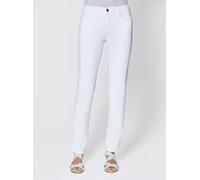 Slim-fit-Jeans ASCARI, Damen, Gr. 44, Normalgrößen, weiß, 91% Baumwolle, 6% Polyester, 3% Elasthan, unifarben, lang, Jeans Slim-fit-Jeans (98672330-44) weiß
