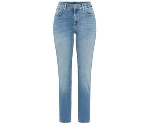 Slim-fit-Jeans BOSS ORANGE "JACKIE MR 11.0 Premium Damenmode", Damen, Gr. 30, Länge 28, medium blau 423, Denim/Jeans, Obermaterial: 92% Baumwolle, 6% Polyester, 2% Elasthan, unifarben, slim fit lang,