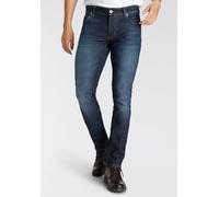 Slim-fit-Jeans BRUNO BANANI "Jimmy (Stretch)", Herren, Gr. 28, Länge 32, blau (dunkelblau), Obermaterial: 98% Baumwolle, 2% Elasthan, schmal lang, Jeans Slim-fit-Jeans, schmale Beinform, niedrige Leib