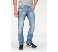 Slim-fit-Jeans BRUNO BANANI "Jimmy (Stretch)", Herren, Gr. 34, Länge 32, blau (light blau), Obermaterial: 98% Baumwolle, 2% Elasthan, schmal lang, Jeans Slim-fit-Jeans, schmale Beinform, niedrige Leib