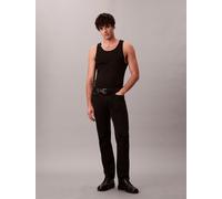 Slim-fit-Jeans CALVIN KLEIN, Damen, Gr. 36, Länge 34, jaguar schwarz, Denim/Jeans, Obermaterial: 98% Baumwolle, 2% Elasthan, unifarben, slim fit lang, Jeans Slim-fit-Jeans, used washed, Slim Straight 