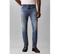 Slim-fit-Jeans CALVIN KLEIN JEANS "SLIM TAPER", Herren, Gr. 32, Länge 34, blau tide, Denim/Jeans, Obermaterial: 98% Baumwolle, 2% Elasthan, slim fit, Jeans Slim-fit-Jeans (70962627-32) blau tide