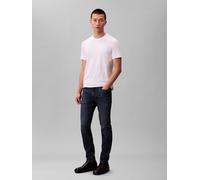Slim-fit-Jeans CALVIN KLEIN JEANS "SLIM TAPER JEANS", Herren, Gr. 33, Länge 34, oil slick, Denim/Jeans, Obermaterial: 98% Baumwolle, 2% Elasthan, unifarben, slim fit lang, Jeans Slim-fit-Jeans, Slim f
