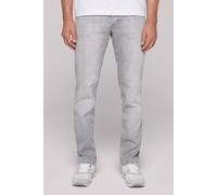 Slim-fit-Jeans CAMP DAVID, Herren, Gr. 33, Länge 30, grau, Denim/Jeans, Material: 98% Baumwolle, 2% Elasthan, Zusatz: Enthält nichttextile Teile tierischen Ursprungs (Badge), Abriebeffekte, slim fit, 
