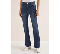 Bootcut-Jeans CECIL "Style Toronto Bootcut", Damen, Gr. 25, Länge 32, dunkelblau wash, Denim/Jeans, Obermaterial: 67% Baumwolle, 31% Polyester, 2% Elasthan. Futter: 52% Polyester, 48% Baumwolle, unifa