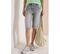 Shorts CECIL "Style Toronto", Damen, Gr. 25, N-Gr, mid grau used wash, Denim/Jeans, Obermaterial: 78% Baumwolle, 20% Polyester, 2% Elasthan. Futter: 52% Polyester, 48% Baumwolle, unifarben, straight f