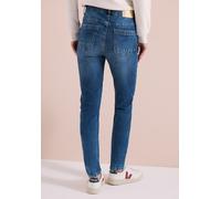 Slim-fit-Jeans CECIL, Damen, Gr. 27, Länge 30, mid blau used wash, Jeans, 77% Baumwolle, 20% Polyester, 3% Elasthan, unifarben, lang, Jeans Slim-fit-Jeans, High Waist (17459804-27) mid blau used wash