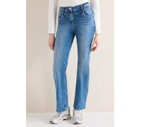 Bootcut-Jeans CECIL "Style Toronto", Damen, Gr. 28, Länge 32, authentic used wash, Denim/Jeans, Obermaterial: 78% Baumwolle, 20% Polyester, 2% Elasthan. Futter: 52% Polyester, 48% Baumwolle, unifarben
