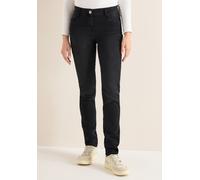 Slim-fit-Jeans CECIL, Damen, Gr. 31, Länge 32, schwarz washed, Jeans, 73% Baumwolle, 25% Polyester, 2% Elasthan, unifarben, knöchellang, Jeans Slim-fit-Jeans, High Waist (72667255-31) schwarz washed