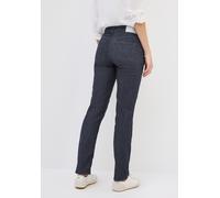 Slim-fit-Jeans CECIL, Damen, Gr. 33, Länge 28, blau (dunkelblau wash), Jeans, 78% Baumwolle, 20% Polyester, 2% Elasthan, gestreift, casual, normal, Jeans, aus Baumwolle mit Stretchanteil (13210114-33)