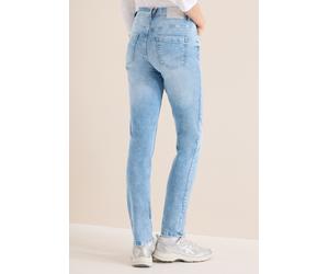 Slim-fit-Jeans CECIL, Damen, Gr. 34, Länge 32, blau (light blau washed), Jeans, 78% Baumwolle, 20% Polyester, 2% Elasthan, unifarben, lang, Jeans Slim-fit-Jeans, Middle Waist (65357014-34) light blau 