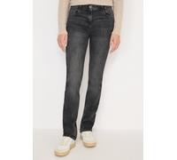 Slim-fit-Jeans CECIL, Damen, Gr. 34, Länge 32, dunkelgrau washed, Jeans, 84% Baumwolle, 13% Polyester, 3% Elasthan, unifarben, knöchellang, Jeans Slim-fit-Jeans, High Waist (31448046-34) dunkelgrau wa