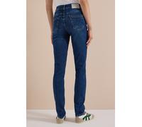 Slim-fit-Jeans CECIL, Damen, Gr. 34, Länge 34, blau (mid blau used wash), Jeans, 78% Baumwolle, 20% Polyester, 2% Elasthan, unifarben, lang, Jeans Slim-fit-Jeans, 5-Pocket-Style (98134446-34) mid blau