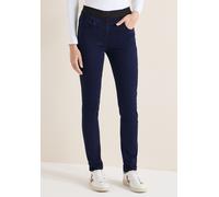 Slim-fit-Jeans CECIL, Damen, Gr. 36, Länge 30, blau schwarz used wash, Jeans, 67% Baumwolle, 31% Polyester, 2% Elasthan, unifarben, knöchellang, Jeans Slim-fit-Jeans, mit Elastikbund (57002051-36) bla