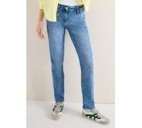 Slim-fit-Jeans CECIL, Damen, Gr. 29, Länge 30, blau (authentic used wash), Jeans, 78% Baumwolle, 20% Polyester, 2% Elasthan, unifarben, knöchelfrei, Jeans Slim-fit-Jeans, Middle Waist (76990001-29) au