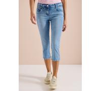 Cecil 3/4 Slim Leg Jeans im Casual Fit Light Blue Washed 33