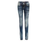 Slim-fit-Jeans CIPO & BAXX "Cipo & Baxx Jeans", Damen, Gr. W29/L32, Länge 32, blau, Obermaterial: 86% Baumwolle CO. 10% Elasthan EL. 4% Polyester PES., uni, slim fit, Jeans Slim-fit-Jeans, mit auffäll